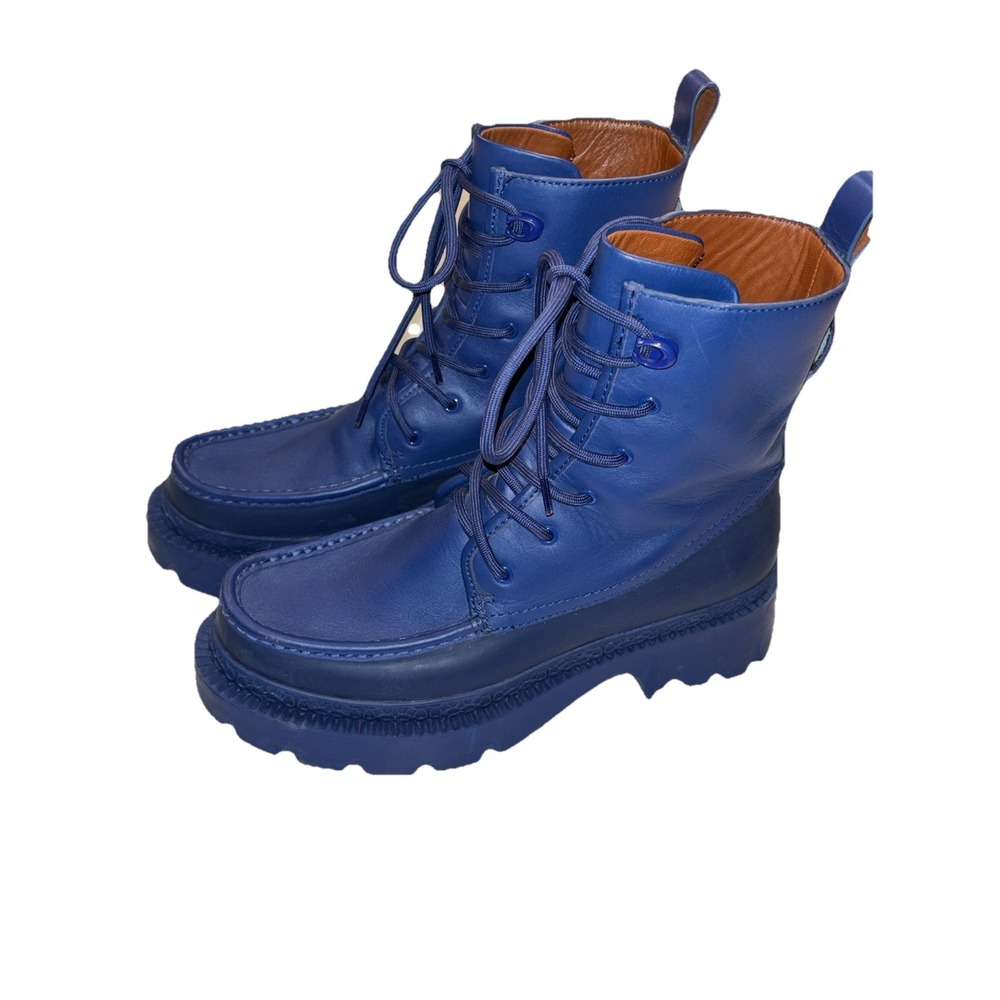 Coach Lace Up Bootie Sapphire Blue Women's 7.5B‎